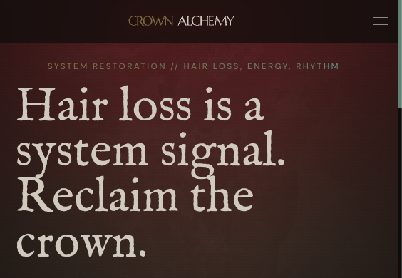 Crown Alchemy homepage screenshot